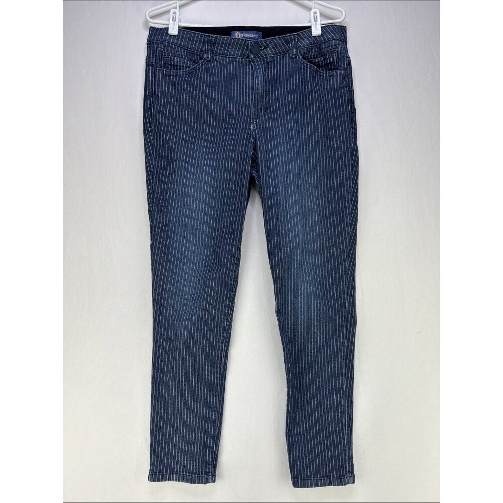 Democracy Jeans “Ab” Solution Straight Leg Pin Striped Womens Size 12